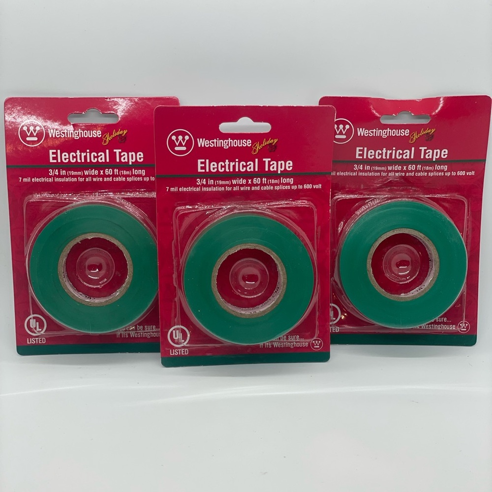3 pack Holiday Green Electrical Tape